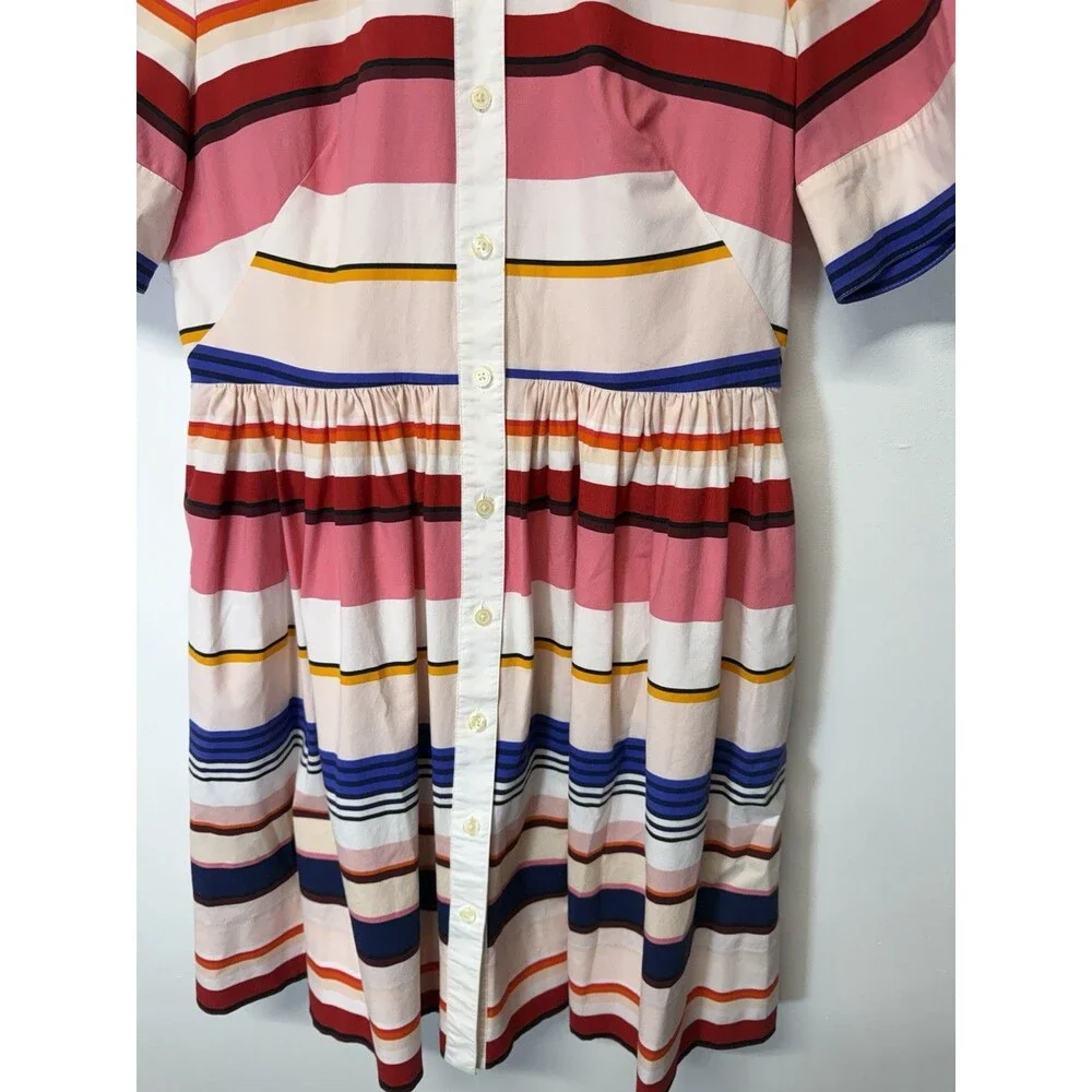 Kate Spade Women’s Colorful Short Sleeve Dress Striped. Cotton Multicolor Sz 6